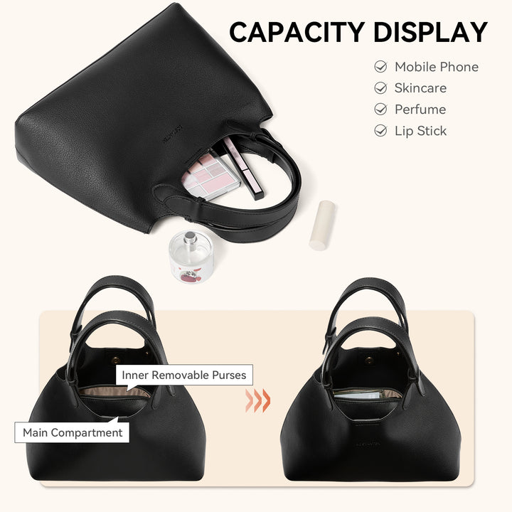 CLAIRE Soft Leather Slouchy Hobo with Adjustable Shoulder Strap