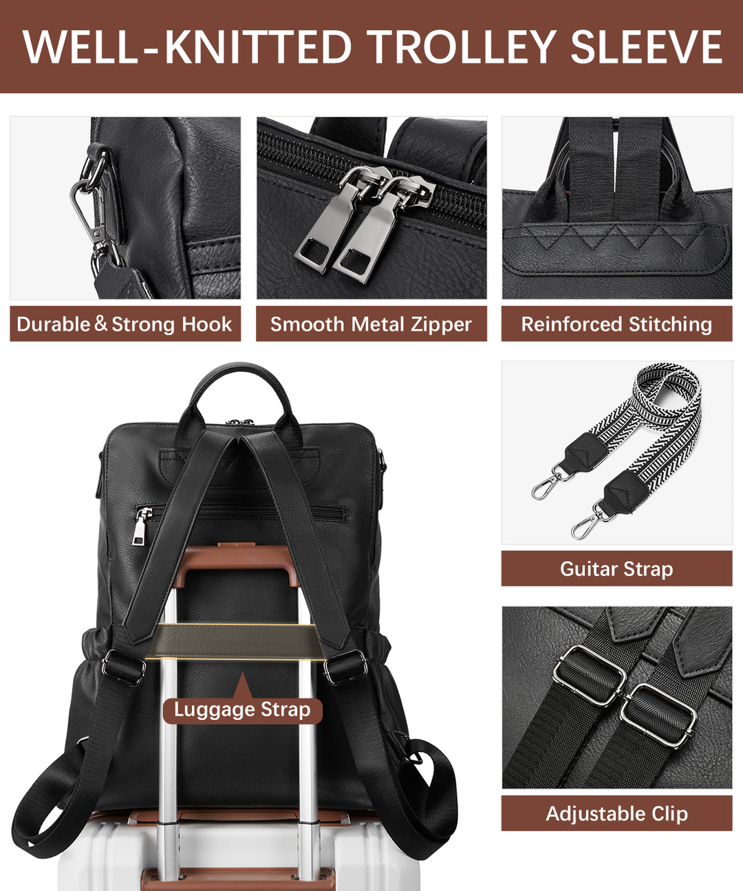Nombongo Large Convertible Backpack Travel Bag - Two Sizes
