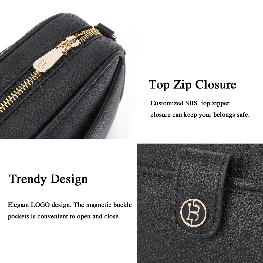 BOSTANTEN Crossbody Bags for Women Vegan Leather Purse Shoulder Handbags with Wide Strap
