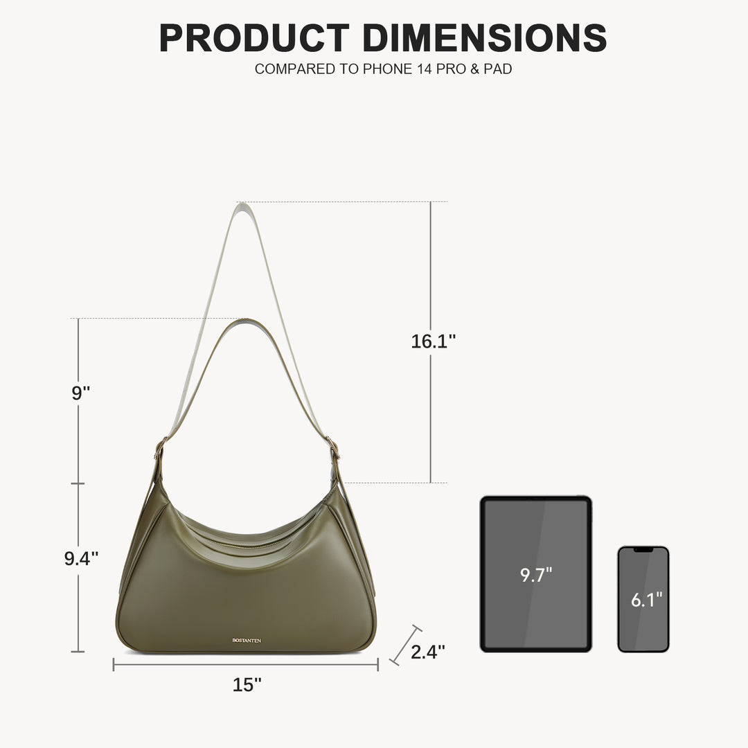 MORAVA Trendy Vegan Leather Hobo Bags - Green