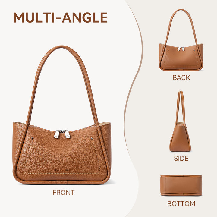 Claire Arc Silhouette Leather Tote Handbag