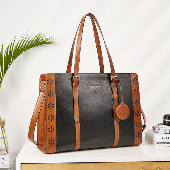 Stroud Leather Computer Briefcase — Optional Shoulder Straps