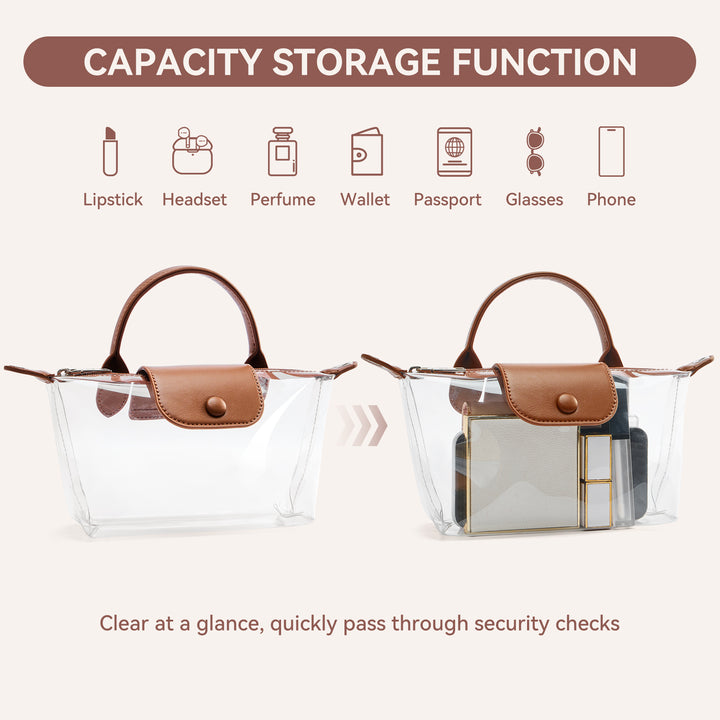 Clear Stadium Approved Crossbody Handbags For Concerts Sports Events