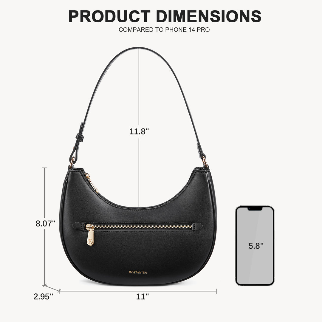 Kweli Crescent Shoulder Bag with Zip Pocket