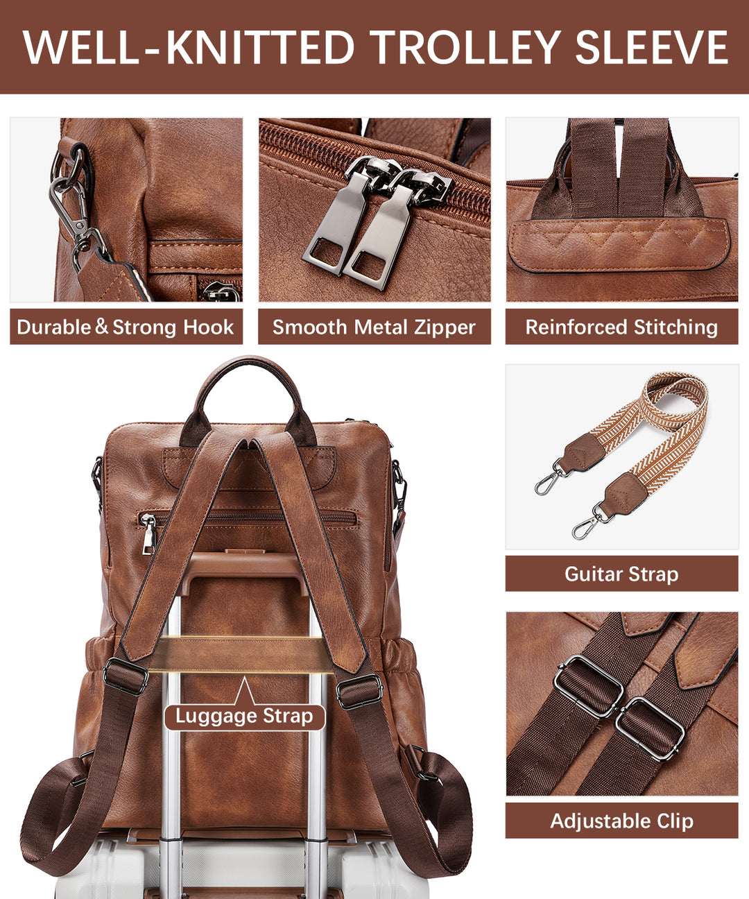 Nombongo Large Convertible Backpack Travel Bag - Two Sizes