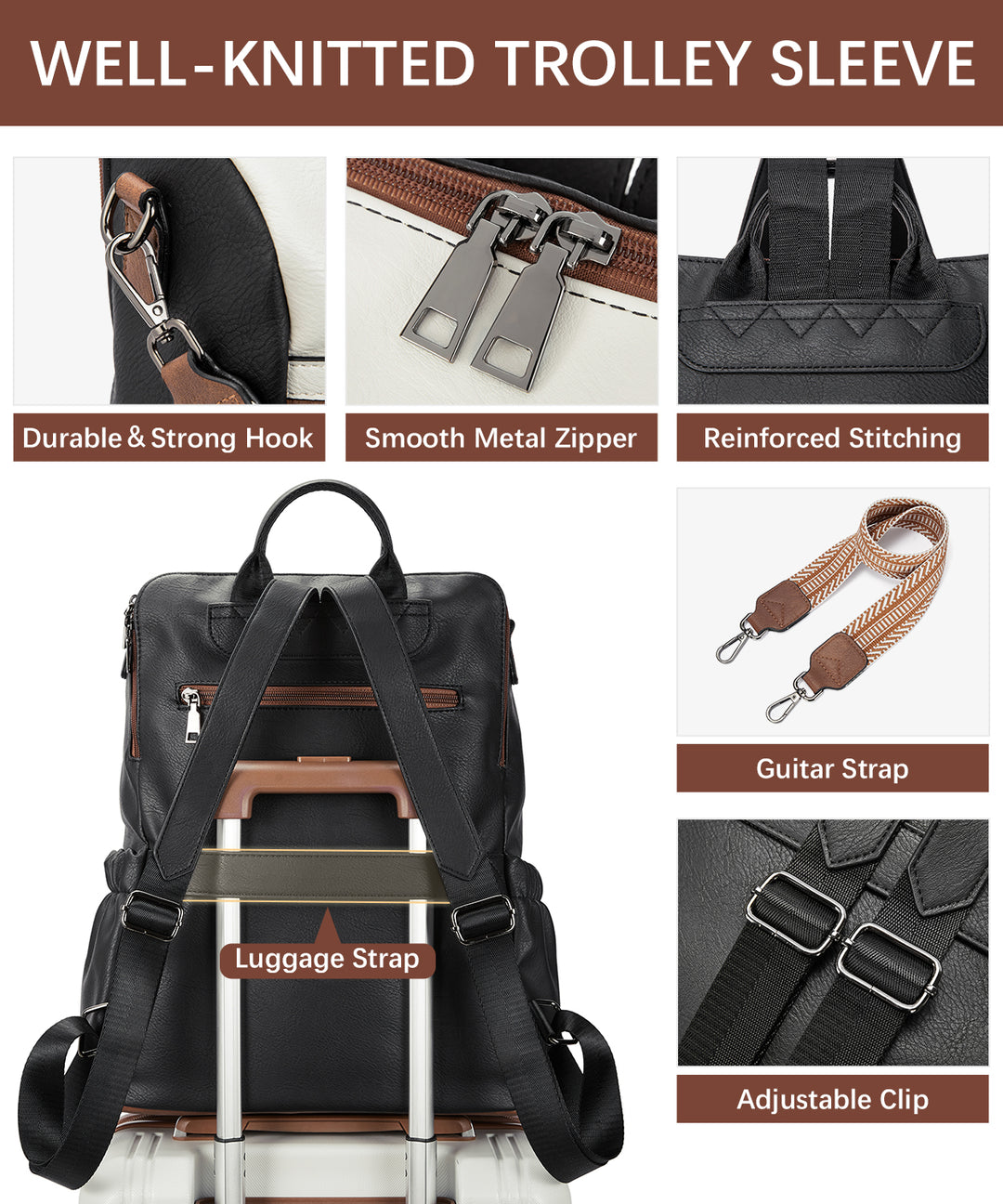 Nombongo Large Convertible Backpack Travel Bag - Two Sizes