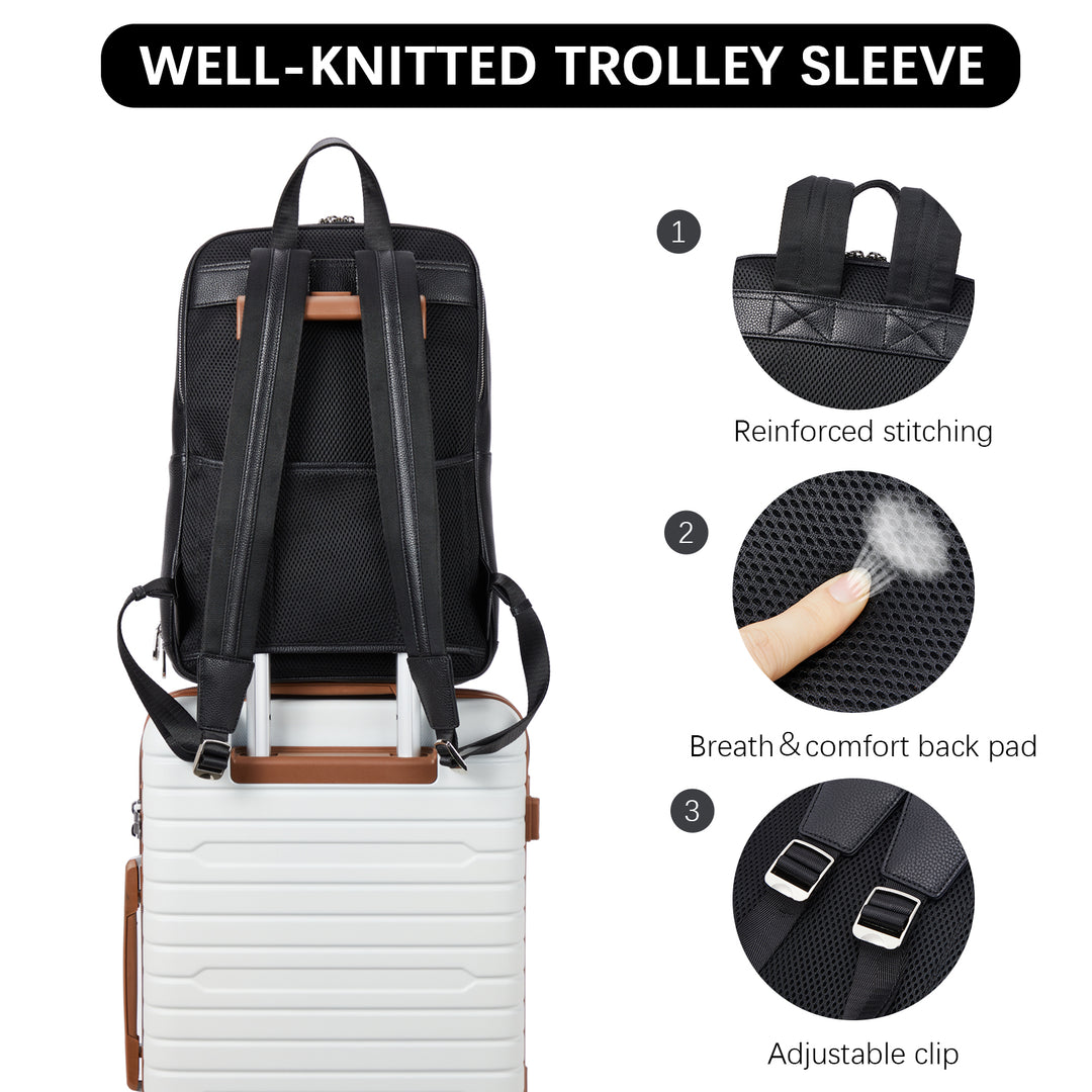 Large Men's Leather Backpack - Perfect for School and Travel