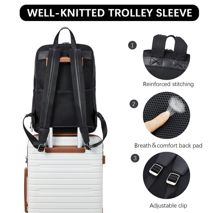 Large Men's Leather Backpack - Perfect for School and Travel