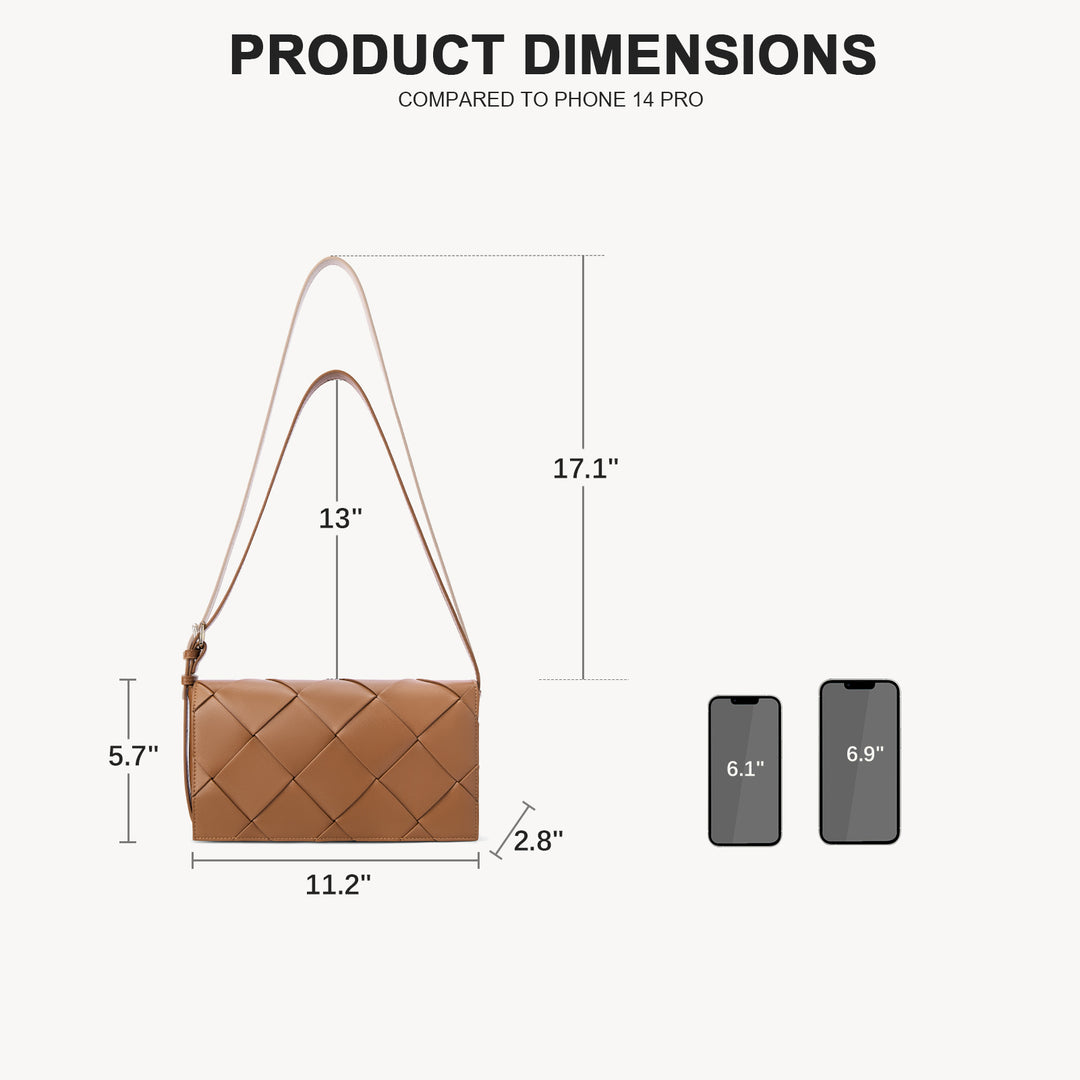 KWELI Lässige, schwarze, gewebte Handtasche 