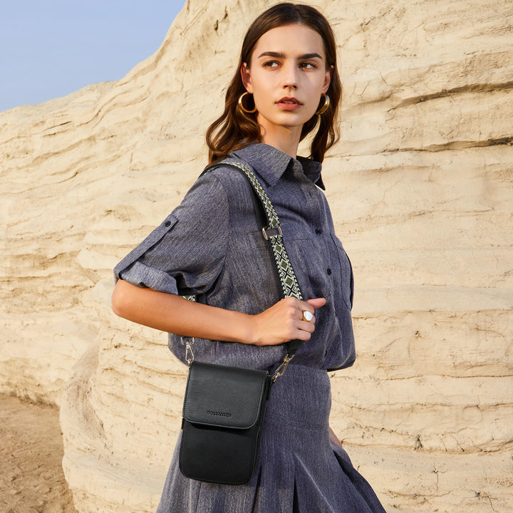 Phone Crossbody Bag –  Diamond Pattern Strap
