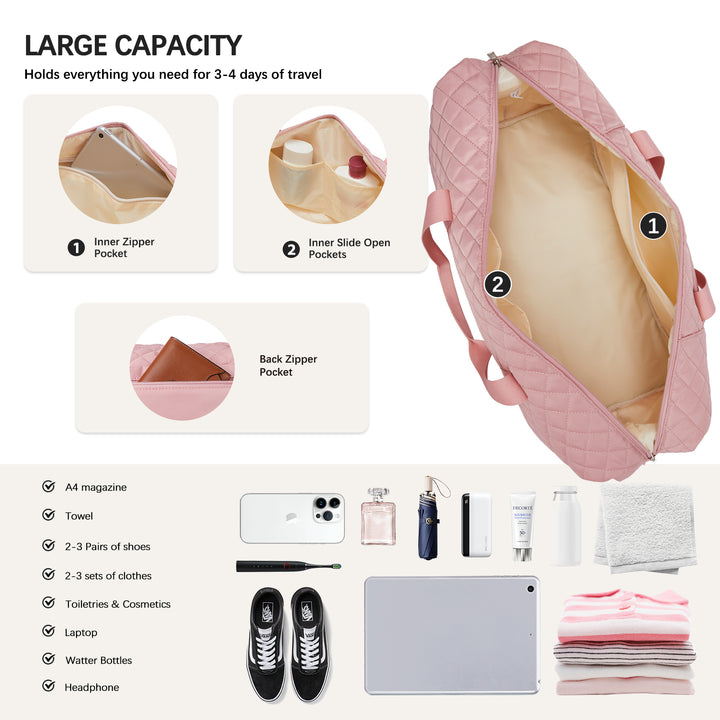 JUDEA Women's Travel Bag with Toiletry Organizer and Shoe Compartment
