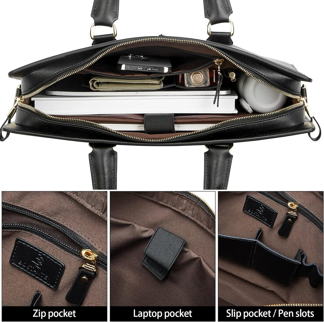 Johan Leather Lawyers Briefcase - Premium Laptop Bag