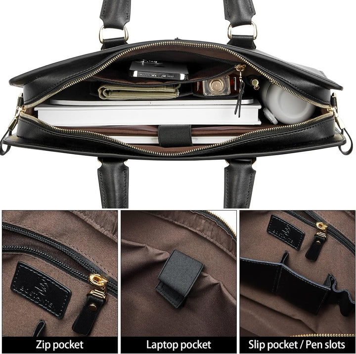 Johan Leather Lawyers Briefcase - Premium Laptop Bag
