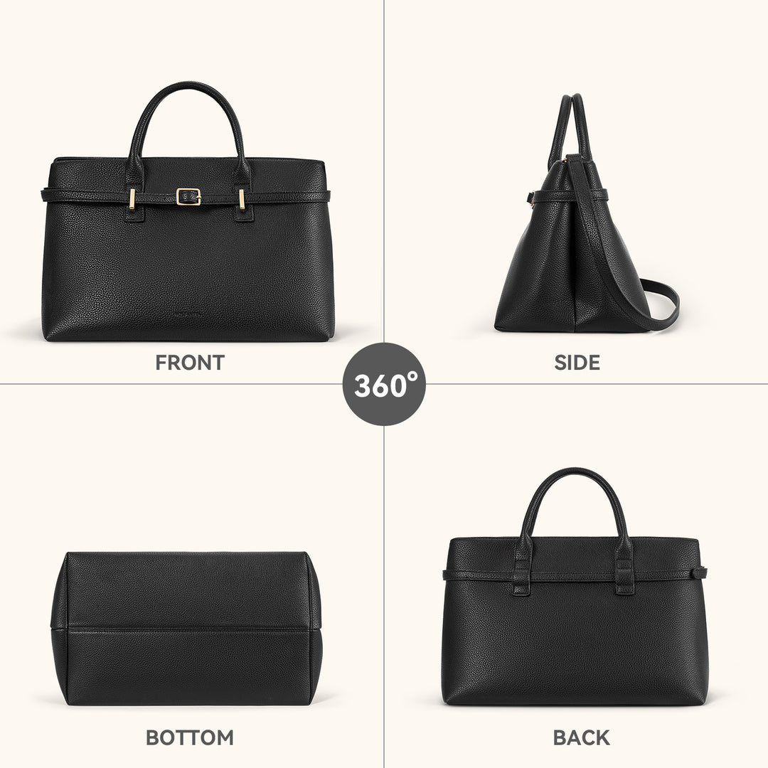 Claire Elegant Suede Top Handle Tote Handbag — DIY-able Outer Belt