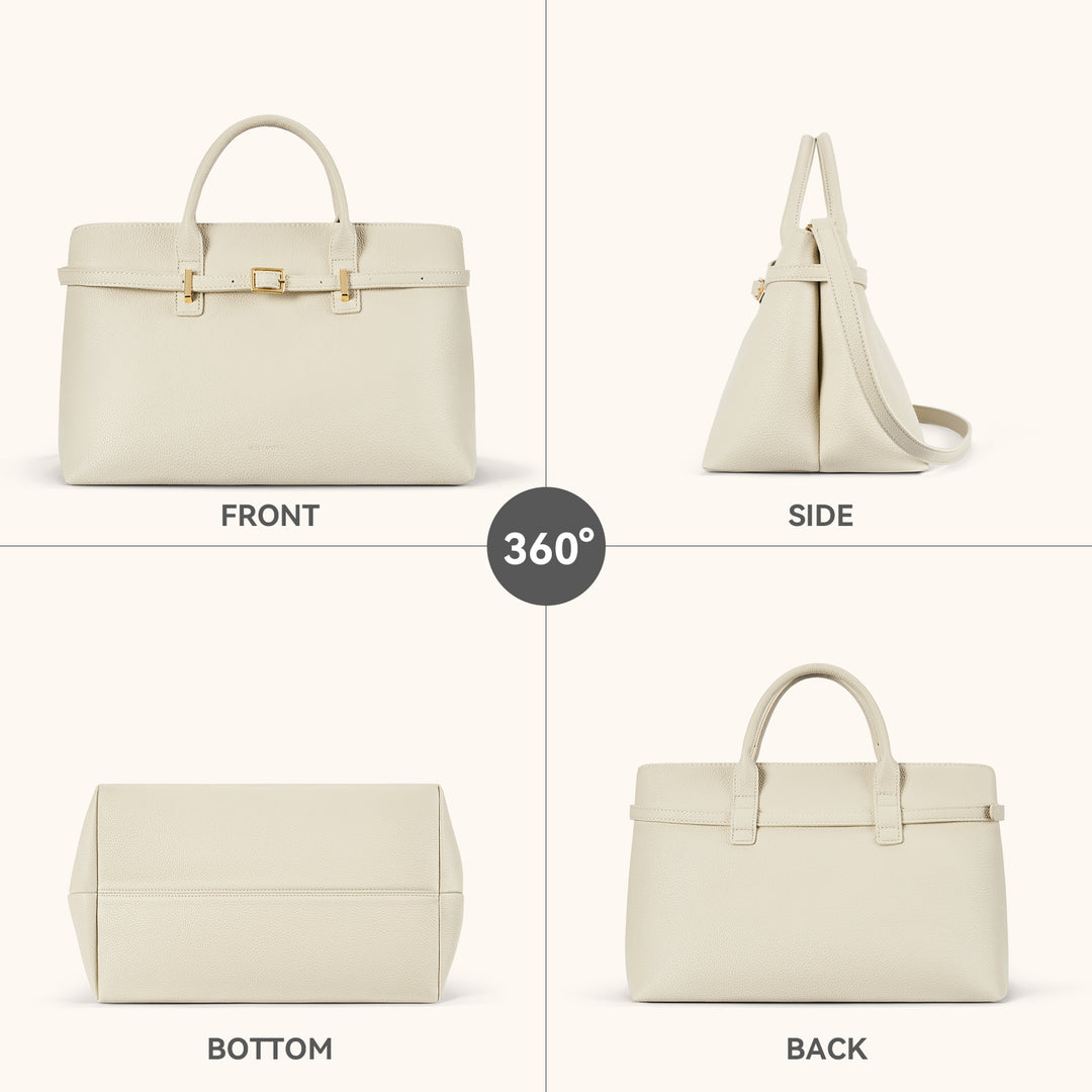 Claire Elegant Suede Top Handle Tote Handbag — DIY-able Outer Belt