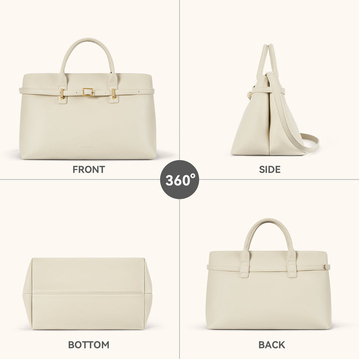 Claire Elegant Suede Top Handle Tote Handbag — DIY-able Outer Belt