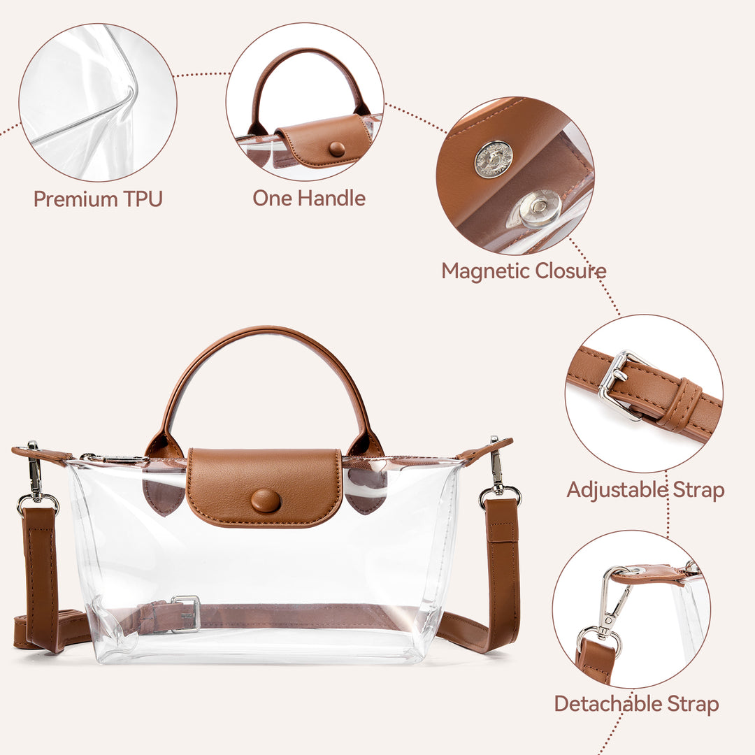 Clear Stadium Approved Crossbody Handbags For Concerts Sports Events