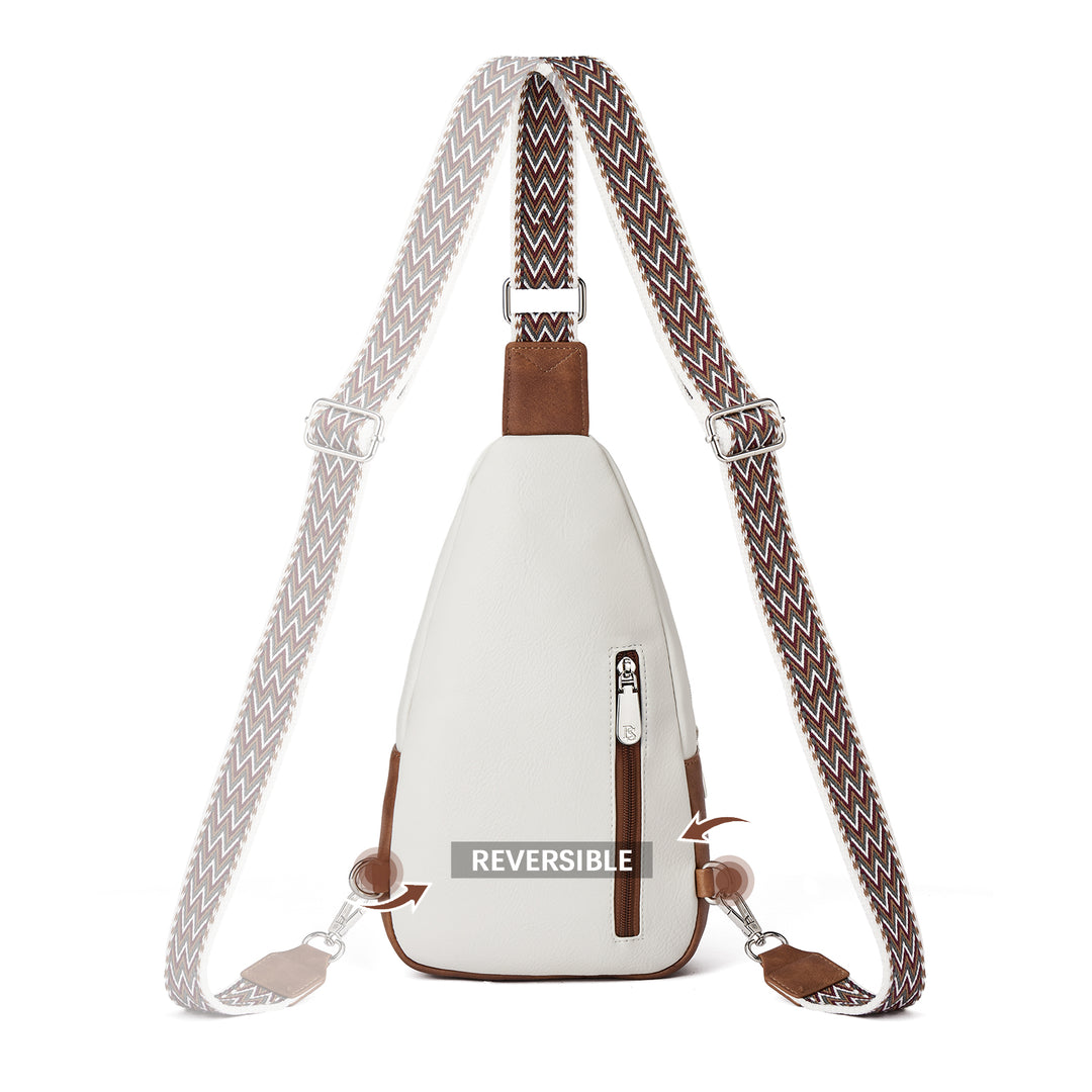 Aurora Chevron Patterned Sling Bag with Adjustable Guitar Strap