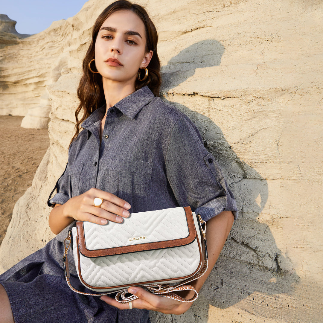 Kweli Quilted Vegan Leather Crossbody Purses