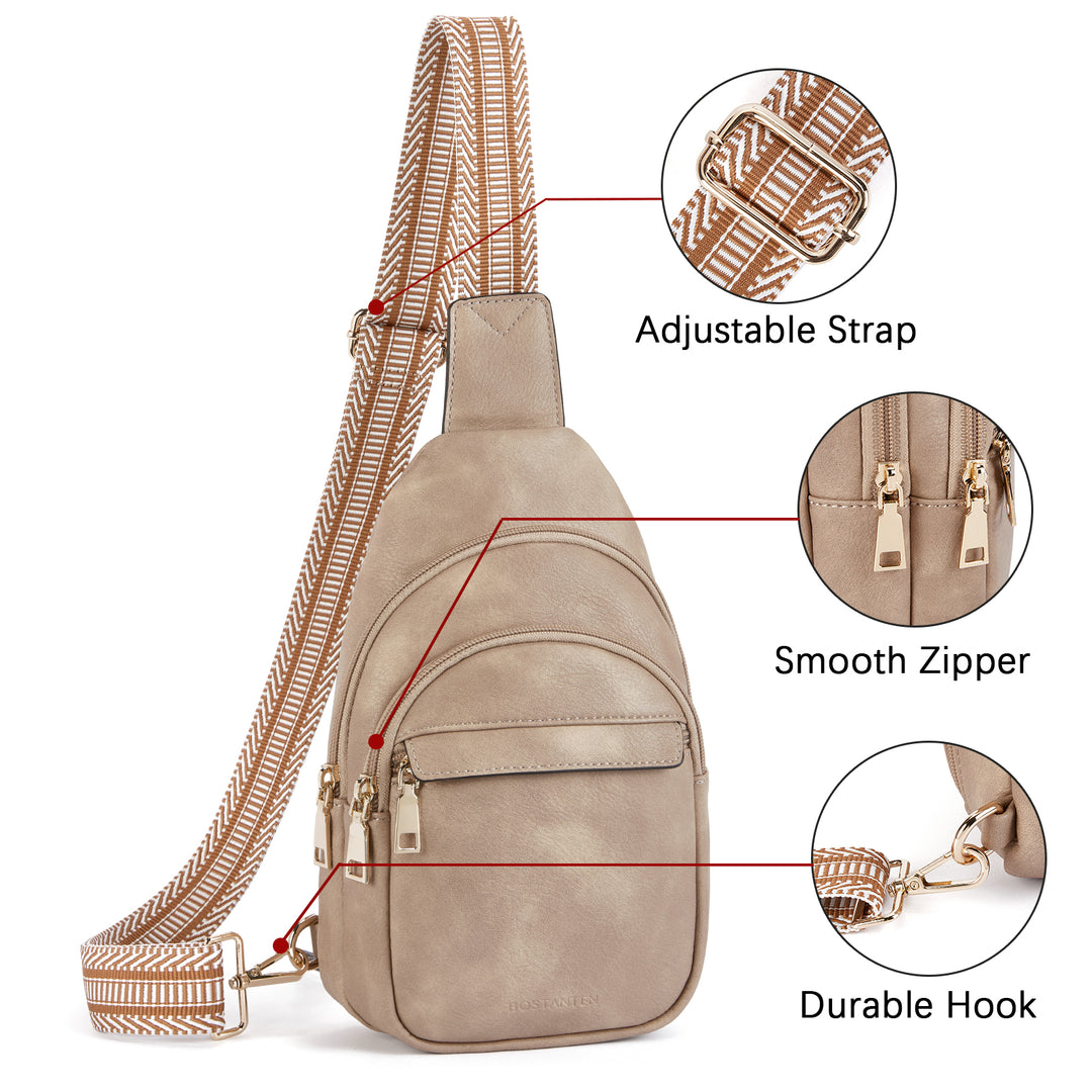 Aurora Beige Street Casual Trapeze Sling Bag