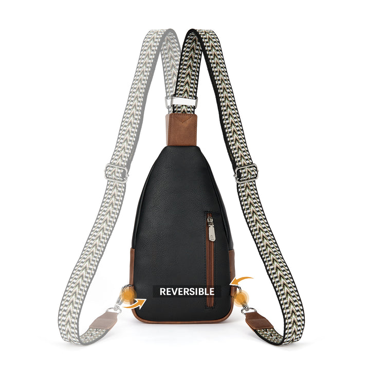 Aurora Chevron Patterned Sling Bag with Adjustable Guitar Strap