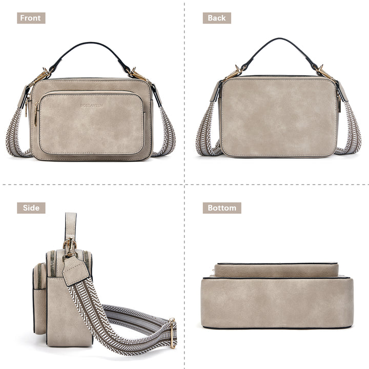 Crossbody Bags for Women Vegan Leather Purse Shoulder Handbags with Wide Strap