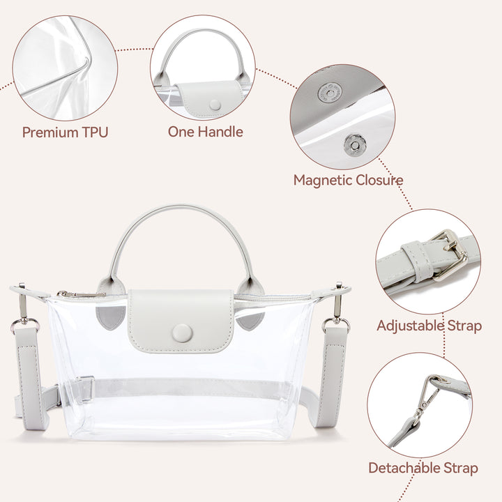 Clear Stadium Approved Crossbody Handbags For Concerts Sports Events
