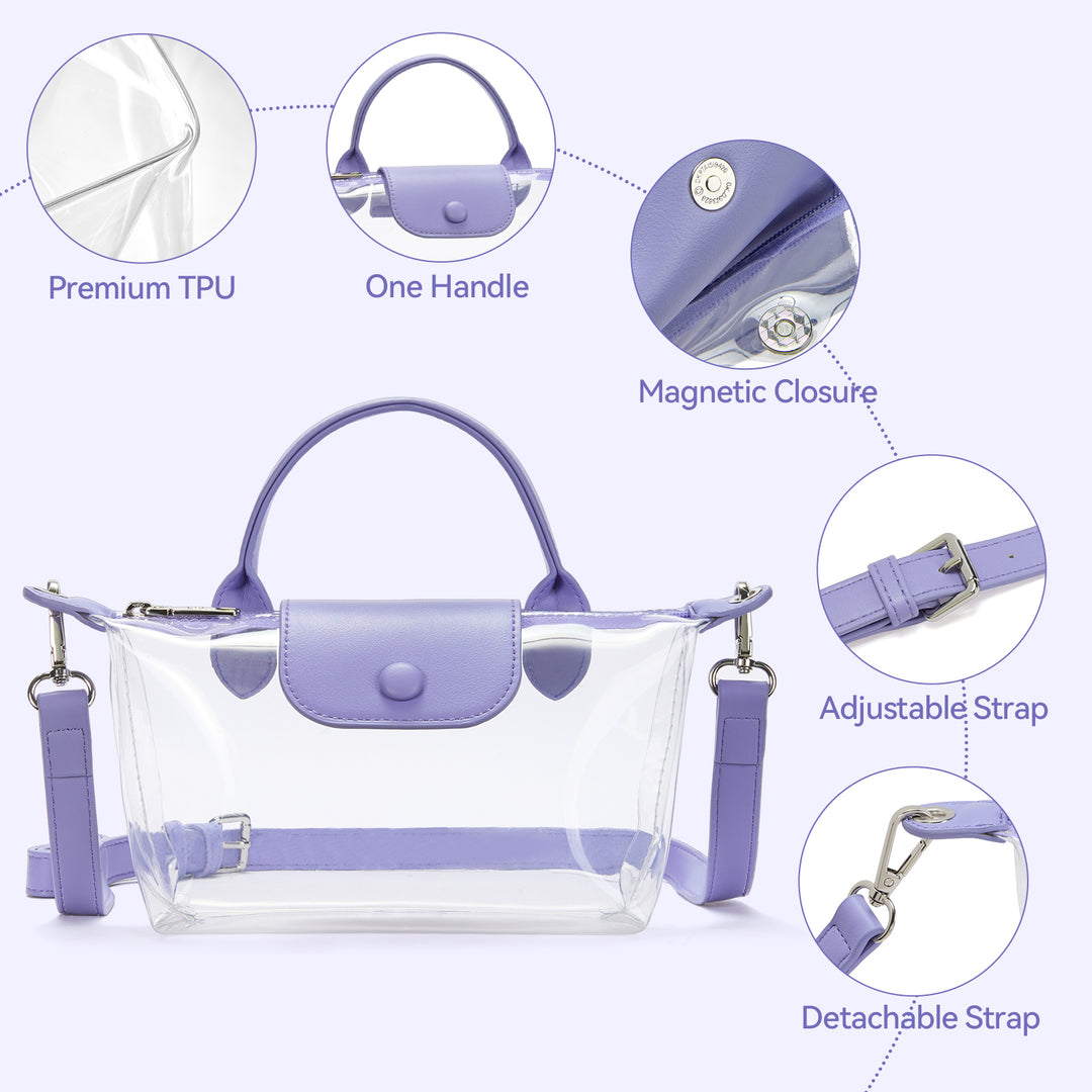 Clear Stadium Approved Crossbody Handbags For Concerts Sports Events