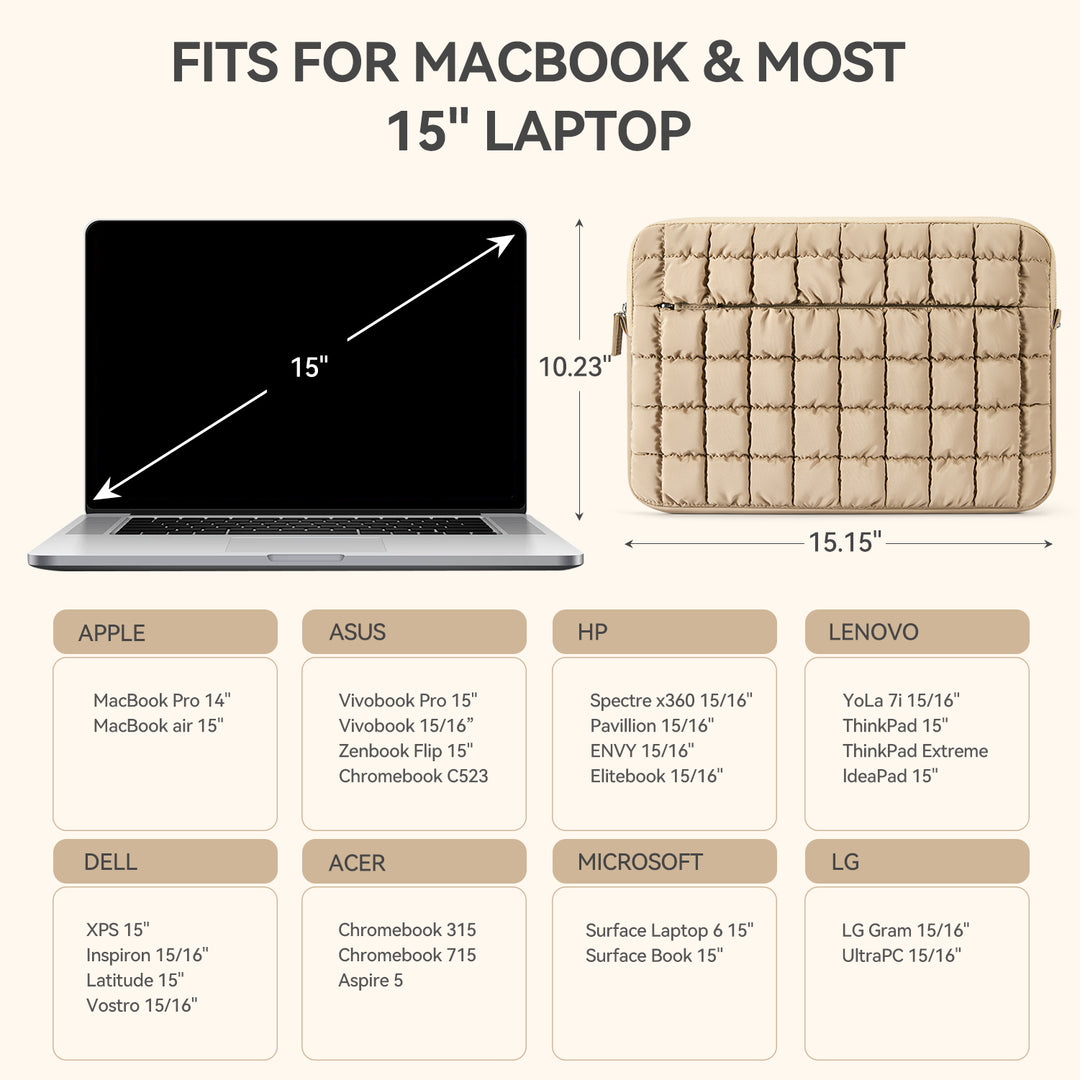 Protective Case Quilted Puffy Laptop Sleeve