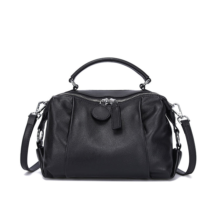 Nevin Full Grain Leather Boston Handbag 9''