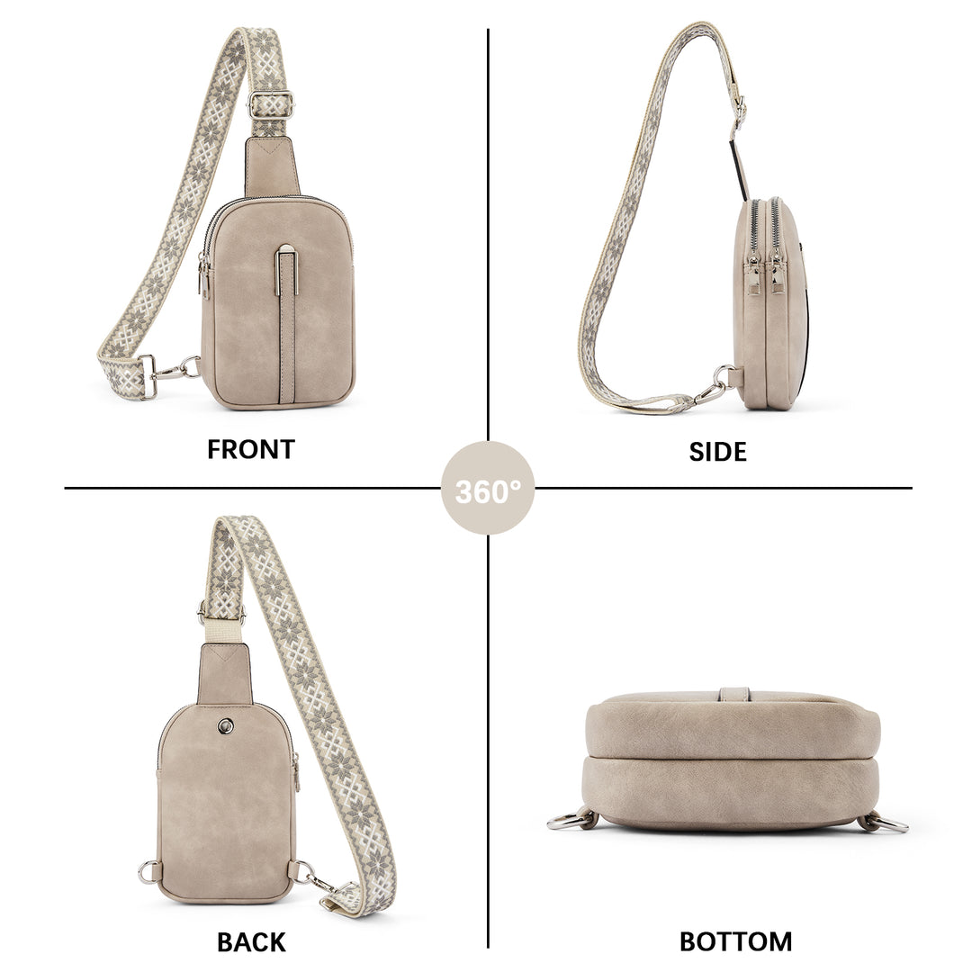 Aurora Adjustable Embroidered Shoulder Strap  Crossbody Bag for Women