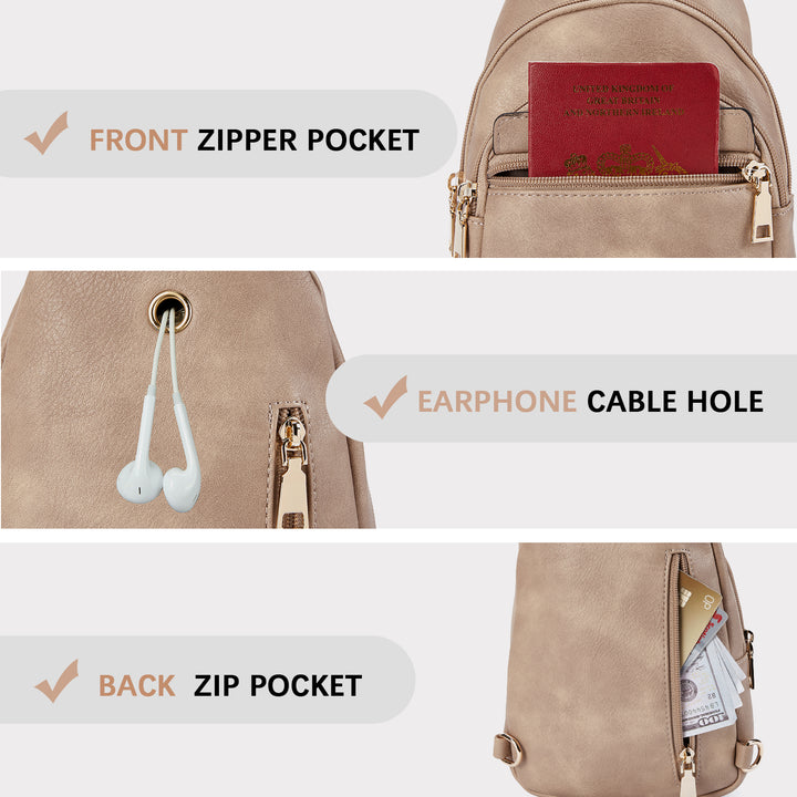 Aurora Beige Street Casual Trapeze Sling Bag