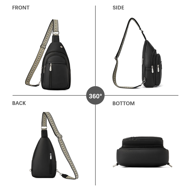 Aurora Chevron Patterned Sling Bag with Adjustable Guitar Strap