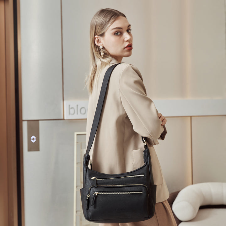 Evelyn Multi Pocket Shoulder Hobo Bag