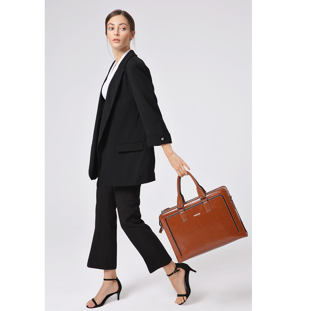 Carol Designer Briefcase For Women — Italian Leather