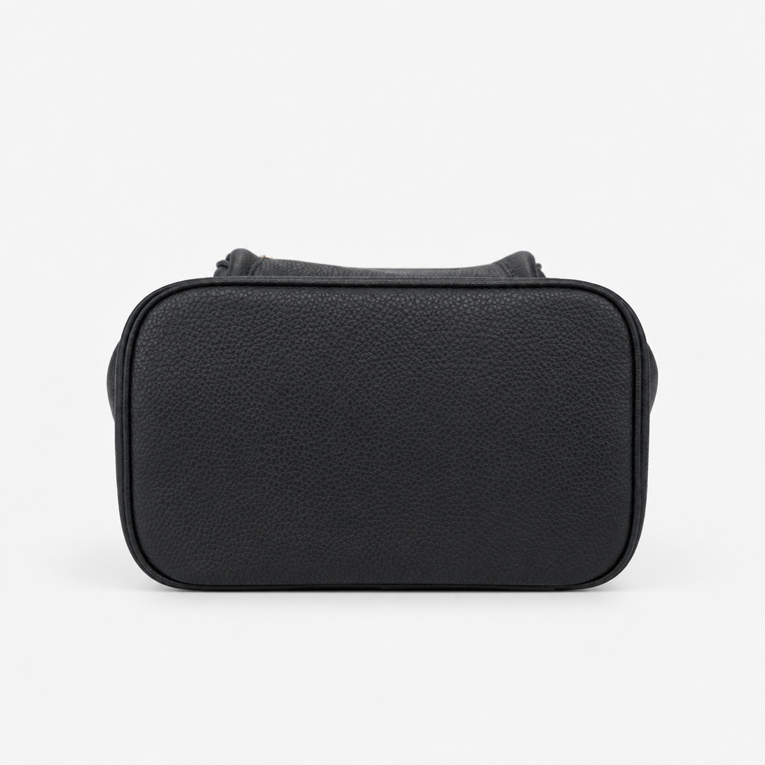 Pebbled Leather Flap Drawstring Backpack - Fits 11" iPad