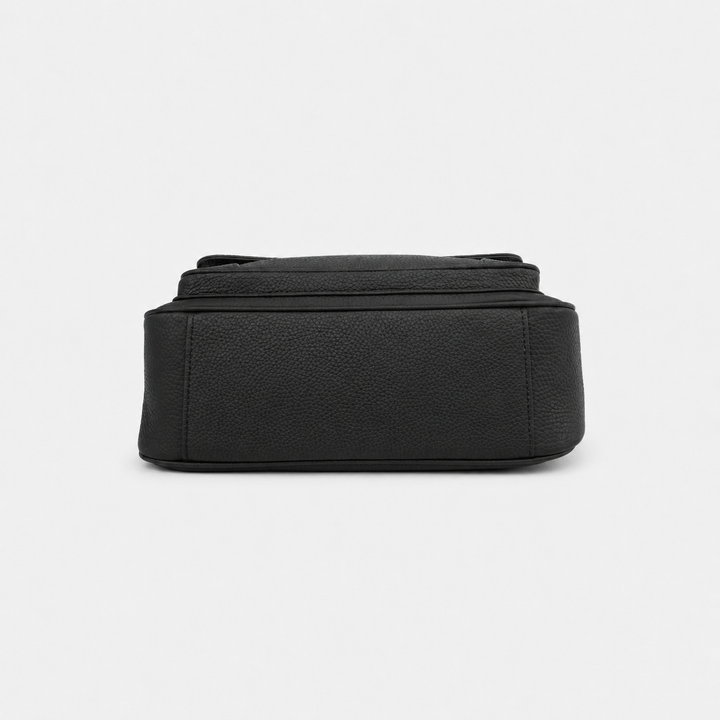 Turn Lock Flap Messenger Crossbody - Pebbled Leather