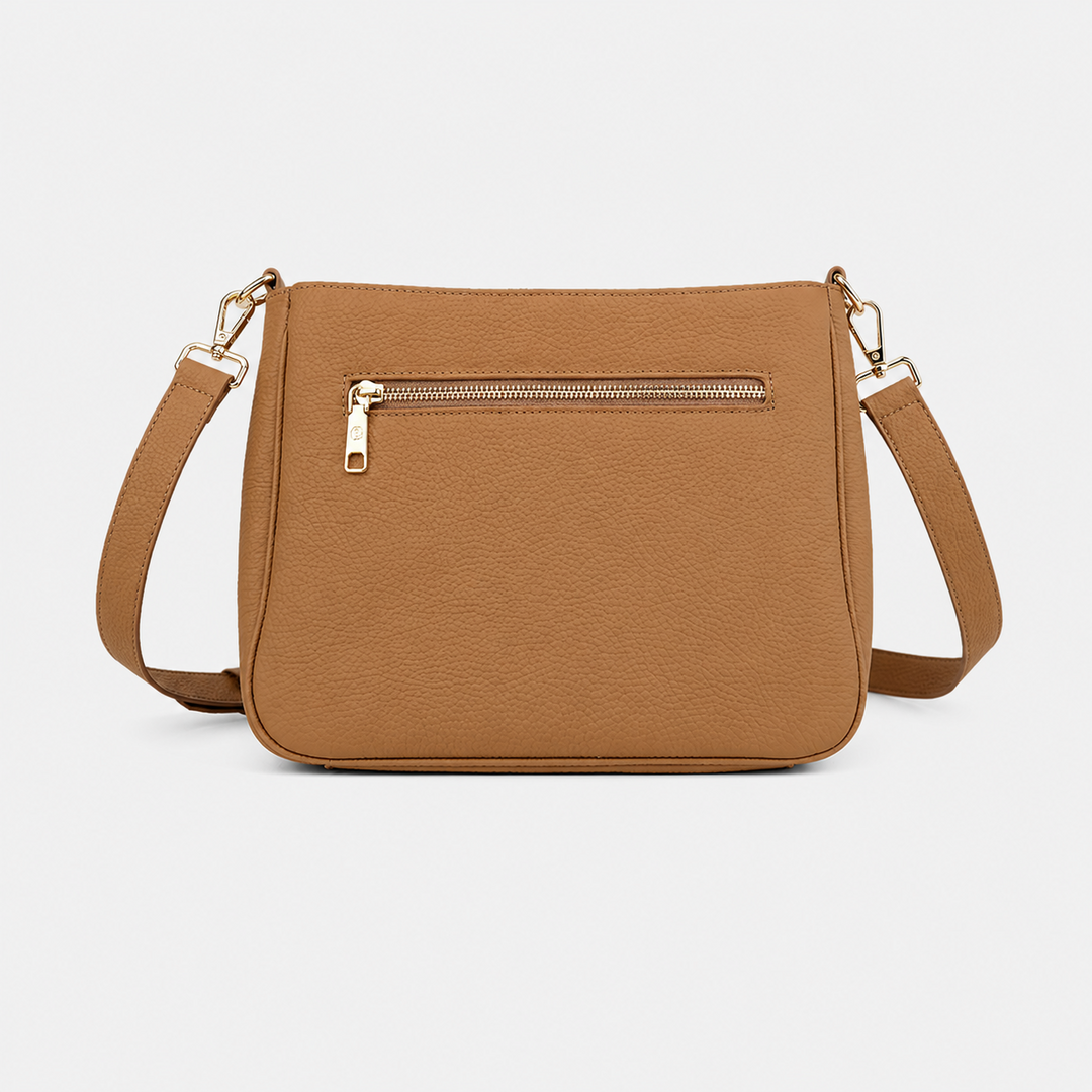 Turn Lock Flap Messenger Crossbody - Pebbled Leather