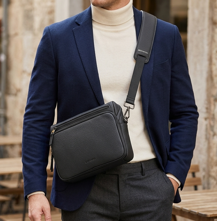 Apex Organizer Pack | Pebbled Leather Tech Crossbody