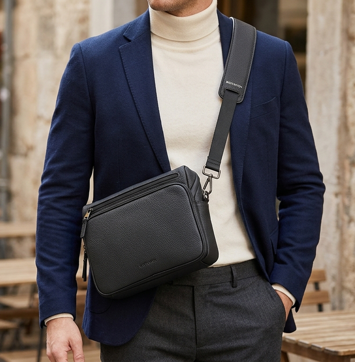 Apex Organizer Pack | Pebbled Leather Tech Crossbody