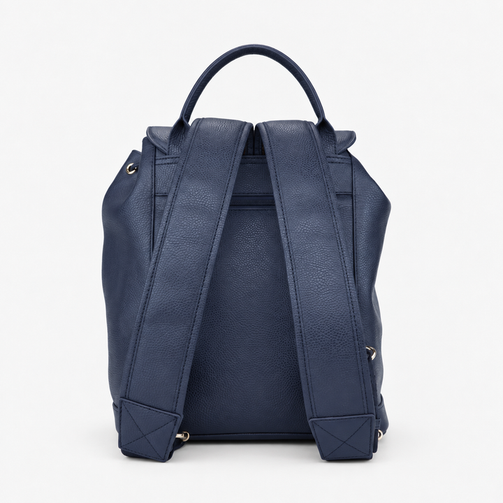 Pebbled Leather Flap Drawstring Backpack - Fits 11" iPad