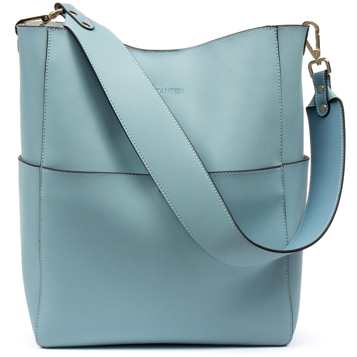 Lotty Genuine Leather Bucket Bag With 2 Shoulder Straps