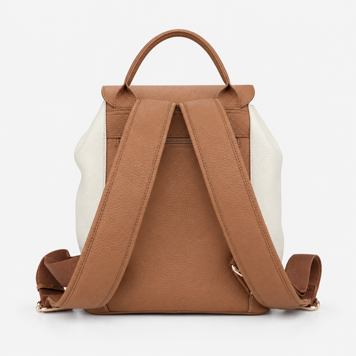 Pebbled Leather Flap Drawstring Backpack - Fits 11" iPad