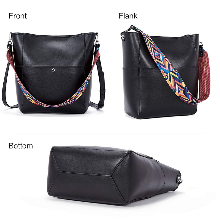 Bucket Bag for Women Vegan Leather | With 2 Shoulder Straps