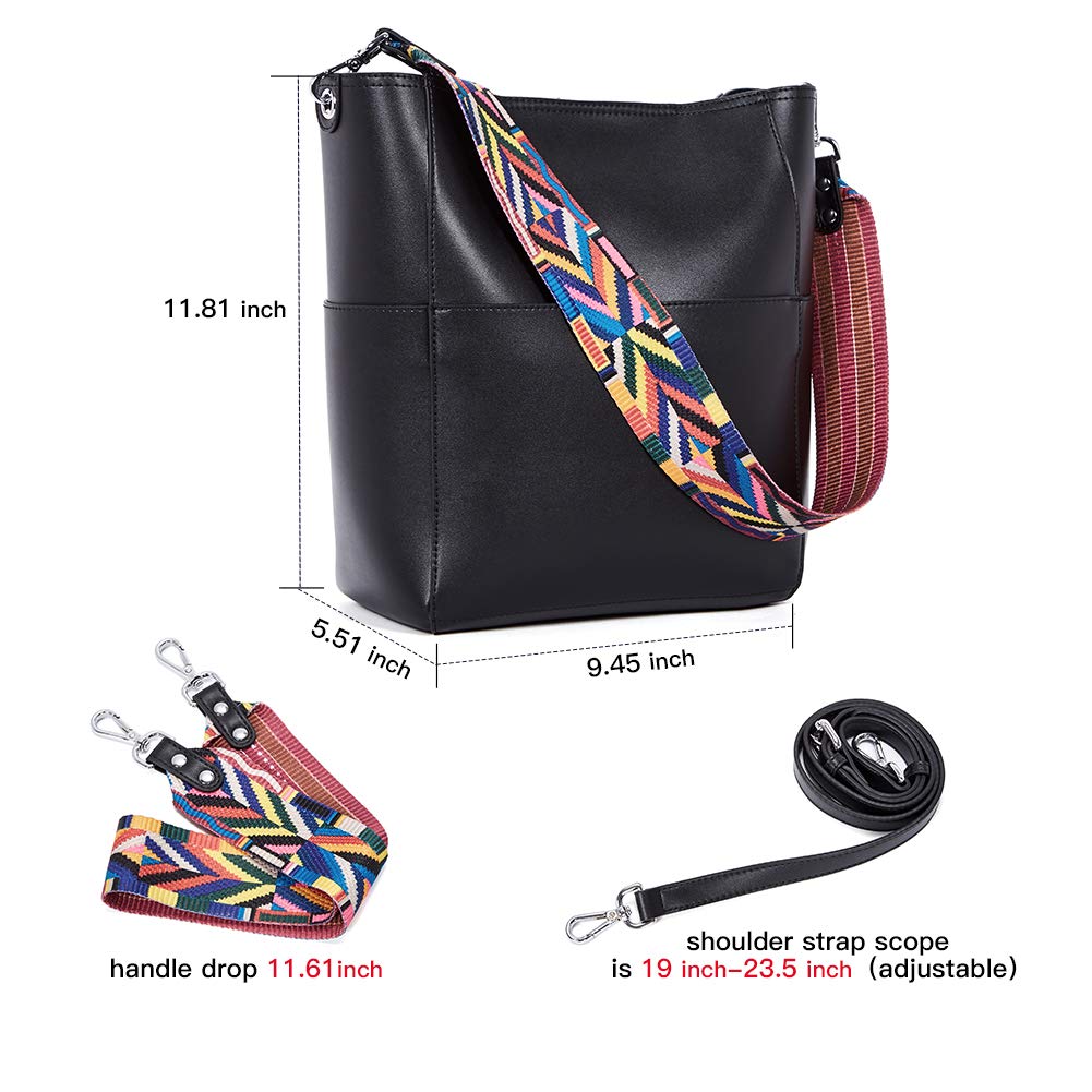 Bucket Bag for Women Vegan Leather | With 2 Shoulder Straps