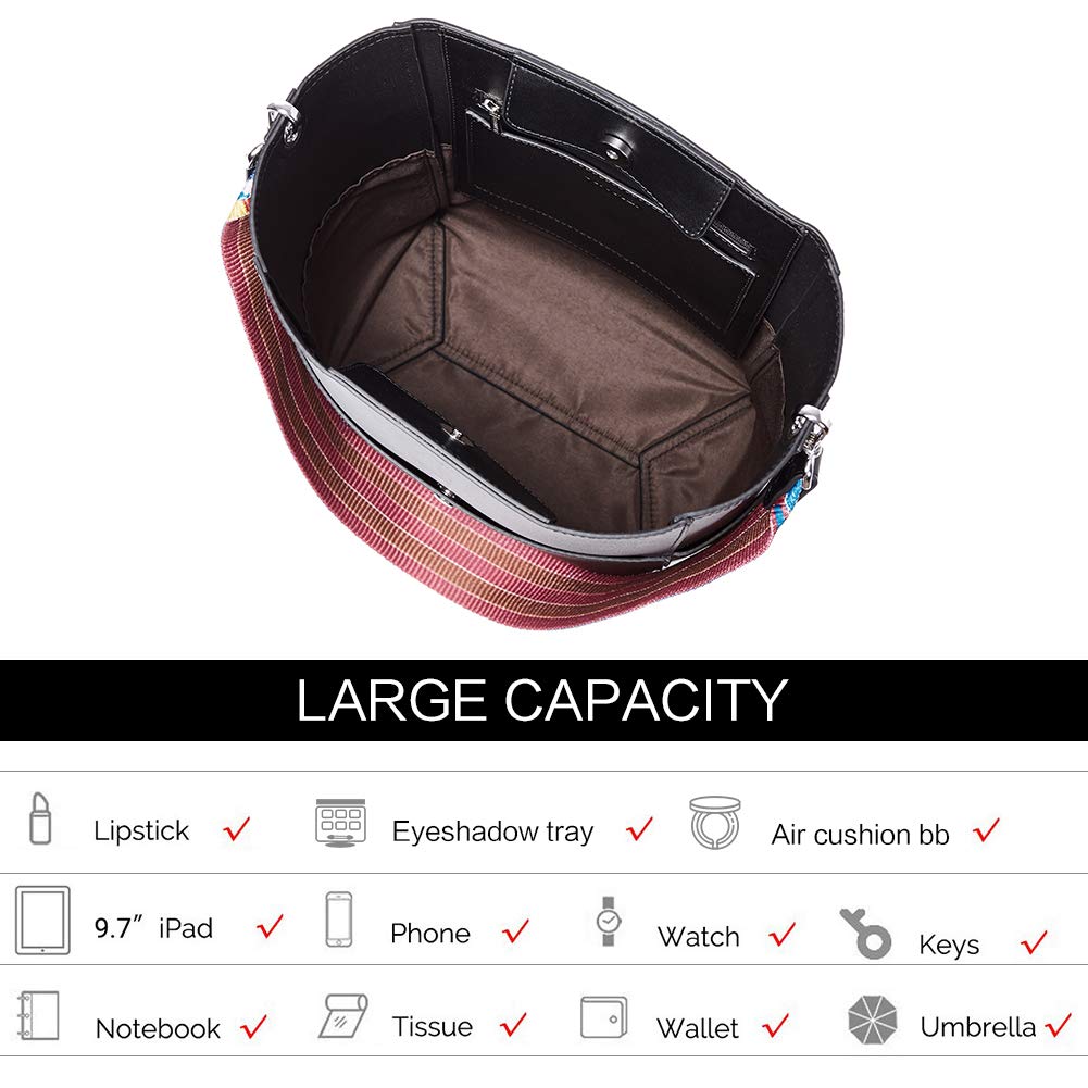 Bucket Bag for Women Vegan Leather | With 2 Shoulder Straps