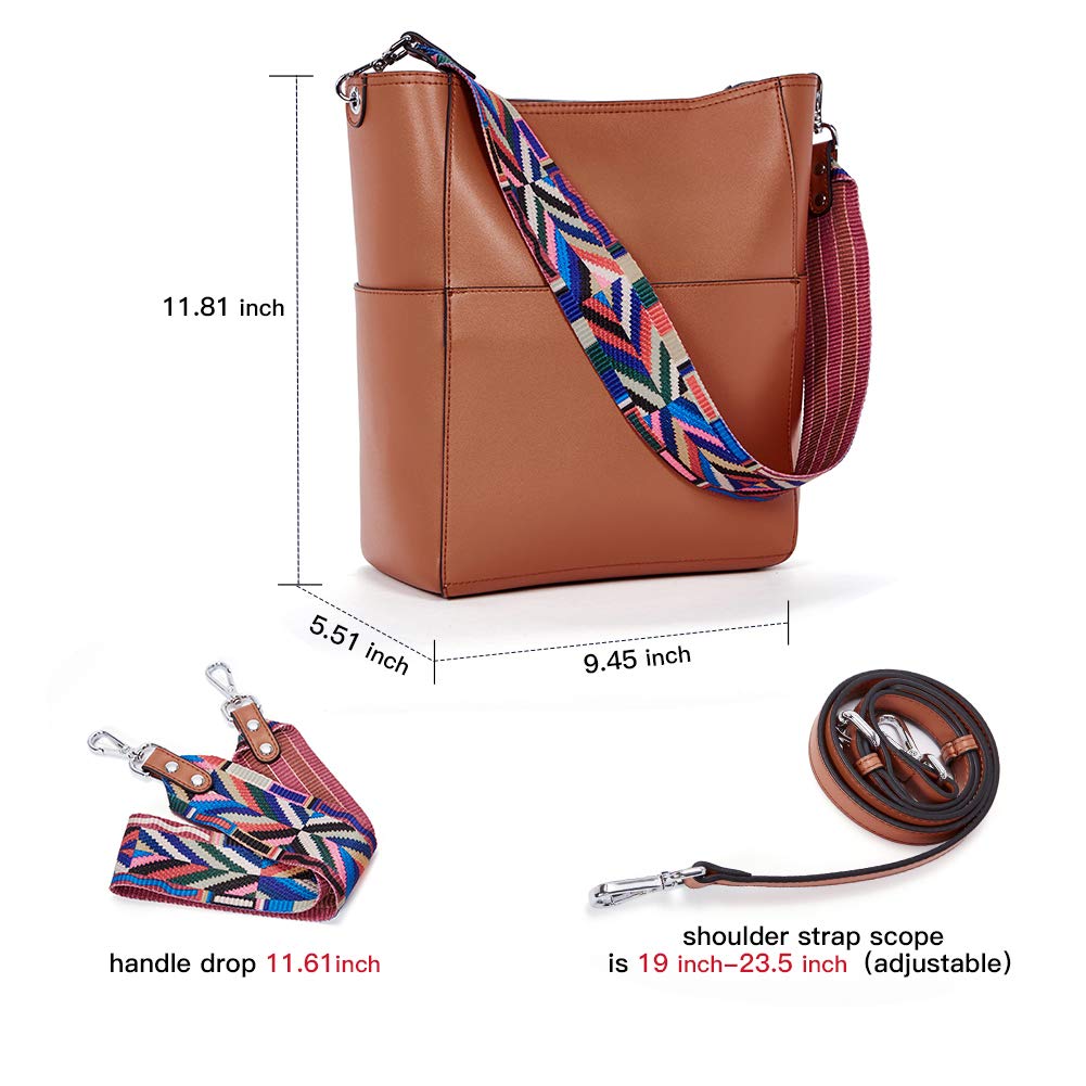 Bucket Bag for Women Vegan Leather | With 2 Shoulder Straps
