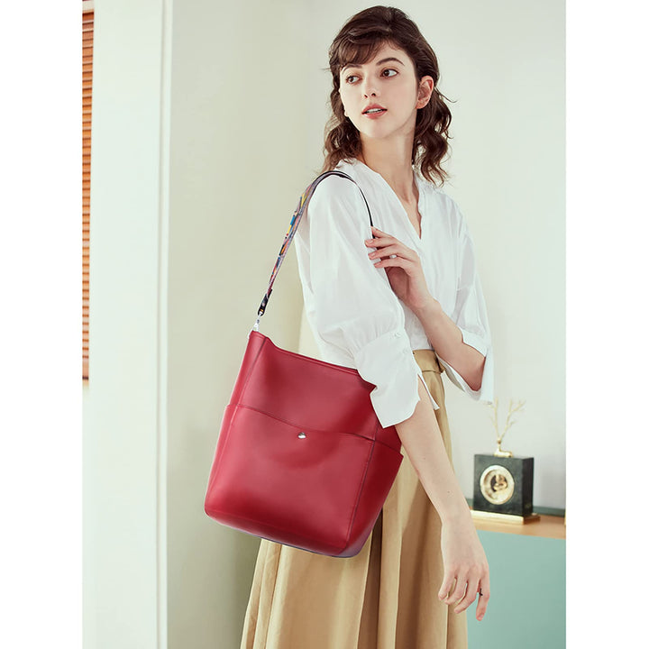 Bucket Bag for Women Vegan Leather | With 2 Shoulder Straps
