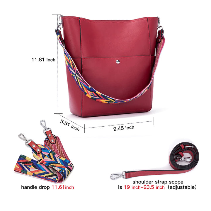 Bucket Bag for Women Vegan Leather | With 2 Shoulder Straps
