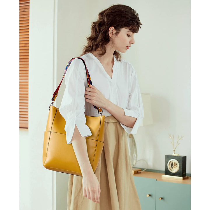 Bucket Bag for Women Vegan Leather | With 2 Shoulder Straps